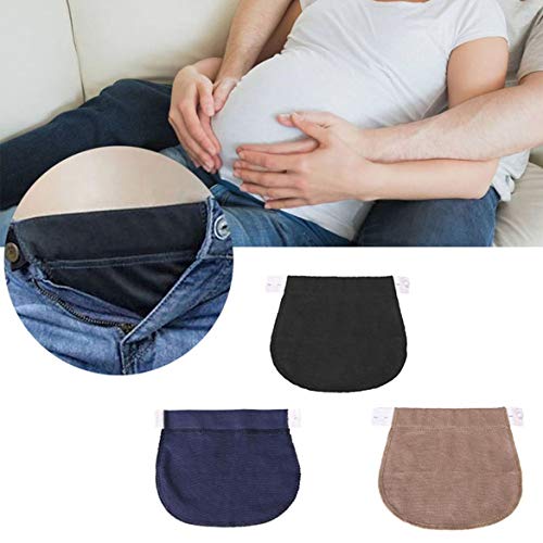 JohnJohnsen Cintura de Embarazo premamá Cinturón Ajustable Cintura elástica Extensor Ropa Pantalones para Mujer Embarazada Color Natural (Azul)