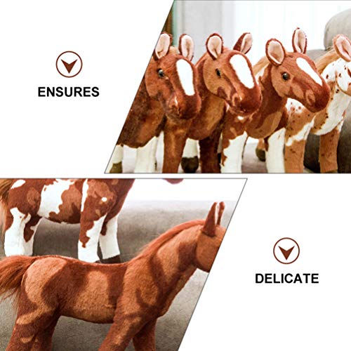 jojofuny Figuras de Caballo de Peluche Pony Figura de Potrillo Juguete de Peluche Juguetes de Animales de Mesa de Simulación de Juego de Caballo para Niños Pequeños