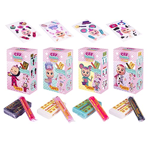 Jovi- Pack 4 Estuches Plastilina Cry Babies Magic TEARS, Color Surtido (CB201)