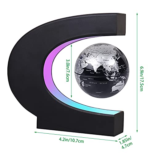 JOWHOL Globo terráqueo flotante, rotación automática de 360 grados, iluminación de alta gama, regalo para hombres y niños, decoración para oficinas, dormitorios y salones, color negro