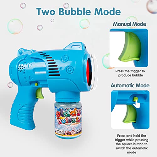 JoyGrow Pistola de Burbujas para Niños Automatic Maquina Burbujas con Música,Luz,Solución de Burbujas,Pistola de jabón para Fiestas Cumpleaños,Bodas al Aire Libre,Regalos para Niños y Niñas (2 PCS)