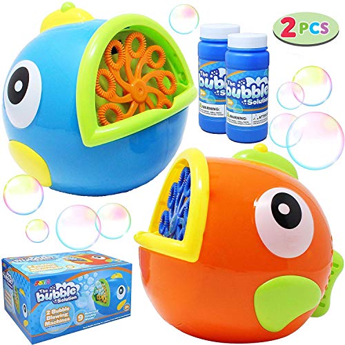 JOYIN 2 Paquete de Máquinas de Burbujas para Niños, Uso de Actividades al Aire Libre / en Interiores, Regalos de Cumpleaños, Pascua.