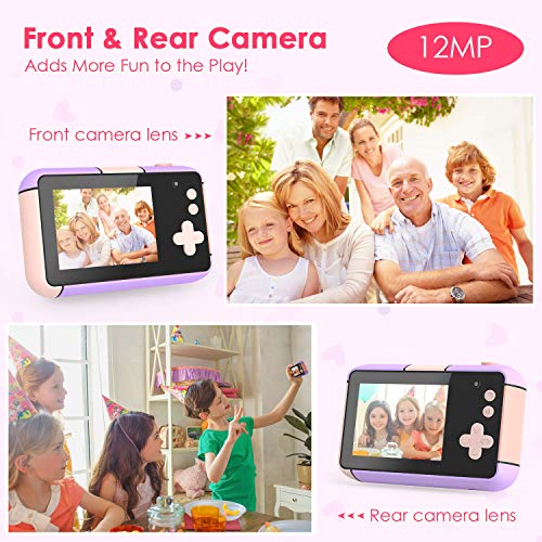 joylink Cámara para Niños, 2,4 Inch Pantalla Cámara de Fotos para Niños Cámara Selfie de 16MP 1080P HD Video Cámara Digital para Niños con Tarjeta TF de 32GB (Violeta)