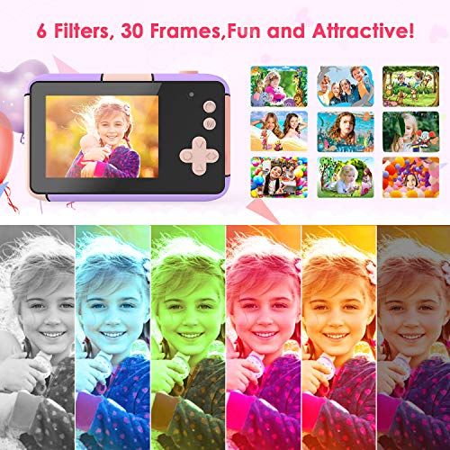 joylink Cámara para Niños, 2,4 Inch Pantalla Cámara de Fotos para Niños Cámara Selfie de 16MP 1080P HD Video Cámara Digital para Niños con Tarjeta TF de 32GB (Violeta)