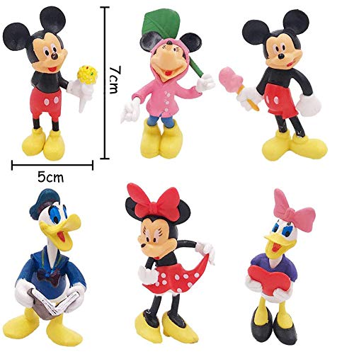 Juego de 6 PCS de Mini Mickey, Sombrero de Copa de Mickey, Decoraciones para Pasteles de Cumpleaños, Mini Juguetes para Niños, Decoraciones para Fiestas Temáticas de Mickey