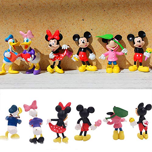 Juego de 6 PCS de Mini Mickey, Sombrero de Copa de Mickey, Decoraciones para Pasteles de Cumpleaños, Mini Juguetes para Niños, Decoraciones para Fiestas Temáticas de Mickey