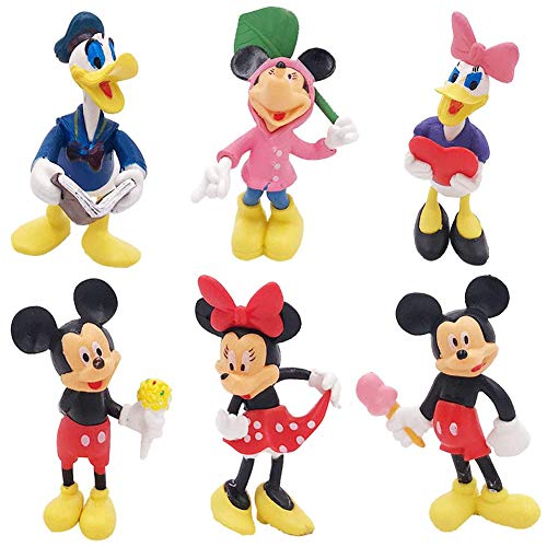 Juego de 6 PCS de Mini Mickey, Sombrero de Copa de Mickey, Decoraciones para Pasteles de Cumpleaños, Mini Juguetes para Niños, Decoraciones para Fiestas Temáticas de Mickey