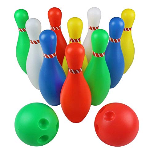 Juego de bolos Skittles Juego de bolos para jugar al aire libre de interior con bolas para niños de 3 a 5 años de edad 6 7 8, de gran tamaño