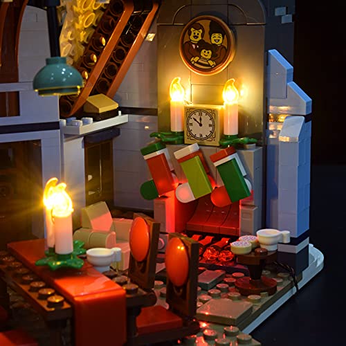 Juego de luces LED de Navidad, modelo de construcción de Navidad, juguete de Navidad, casa compatible con Lego 10293 (con caja para pilas), versión RC