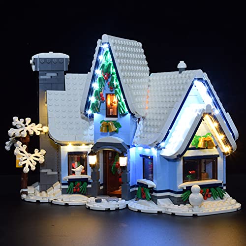 Juego de luces LED de Navidad, modelo de construcción de Navidad, juguete de Navidad, casa compatible con Lego 10293 (con caja para pilas), versión RC