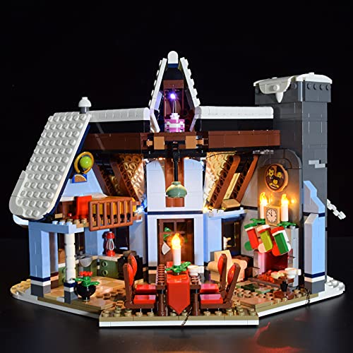 Juego de luces LED de Navidad, modelo de construcción de Navidad, juguete de Navidad, casa compatible con Lego 10293 (con caja para pilas), versión RC