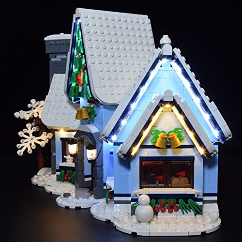 Juego de luces LED de Navidad, modelo de construcción de Navidad, juguete de Navidad, casa compatible con Lego 10293 (con caja para pilas), versión RC