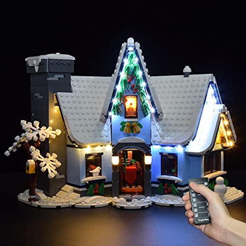 Juego de luces LED de Navidad, modelo de construcción de Navidad, juguete de Navidad, casa compatible con Lego 10293 (con caja para pilas), versión RC