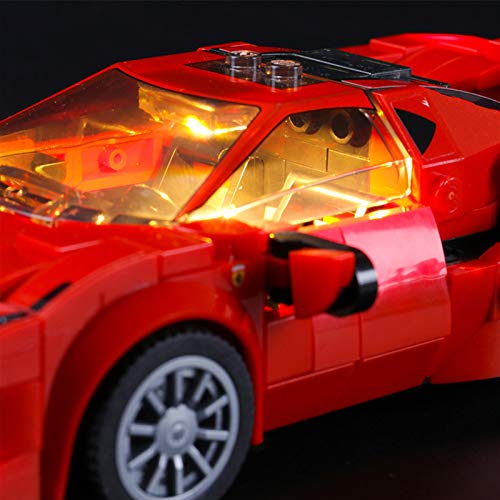 Juego de luces LED para Lego Speed Champions Ferrari F8 Tributo Bloques de Construcción Modelo - Kit de luces compatible con Lego 76895 (no incluye el modelo)