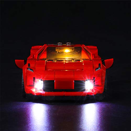 Juego de luces LED para Lego Speed Champions Ferrari F8 Tributo Bloques de Construcción Modelo - Kit de luces compatible con Lego 76895 (no incluye el modelo)