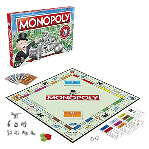 Juego Monopoly, Juego de Mesa clásico para la Familia de 2 a 6 Jugadores, para niños a Partir de 8 años