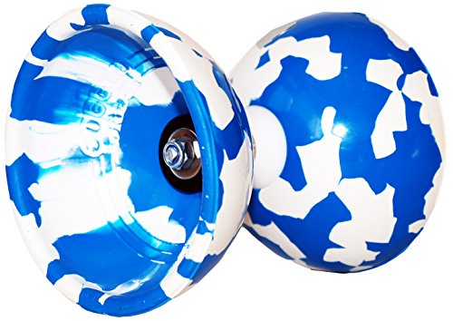 Juggle Dream Jester Diabolo con Rodamiente de Bolas Pro Conjunto + Palos de Aluminio, Cuerda, Trucos de Diabolo DVD + Diabolos Bolsa de Viajo (Azul/Blanco + Palos Azules)