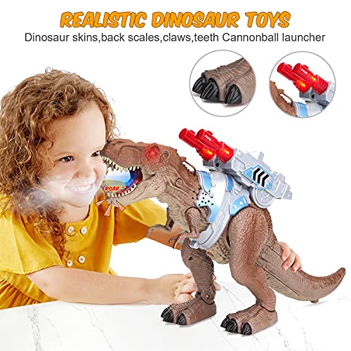 Juguete de Dinosaurio con Control Remoto - Juguetes Animales T-Rex Dragón Gadget con función de Aerosol y Sonidos para niños Educativos Cumpleaños Niños Niñas