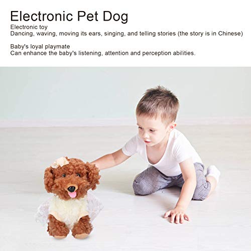 Juguete electrónico para Perros, Robot de Control de Voz Inteligente Juguete para Perros simulación muñeco de Peluche Interactivo para niños niñas y niños(Perro)