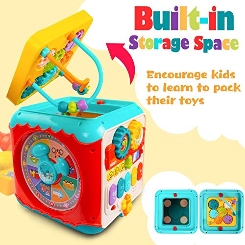 Juguete musical para bebé con forma de cubo de actividad, juguete educativo para bebés y niños pequeños a partir de 9 meses, niños y niñas