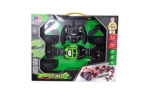 JUGUETECNIC │ Coche Teledirigido RC 4x4 Transformer Rock Climber 1/16 2.4Ghz | Coche Radiocontrol Todoterreno a Bateria con Mando Control Remoto (Verde)