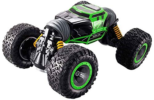 JUGUETECNIC │ Coche Teledirigido RC 4x4 Transformer Rock Climber 1/16 2.4Ghz | Coche Radiocontrol Todoterreno a Bateria con Mando Control Remoto (Verde)