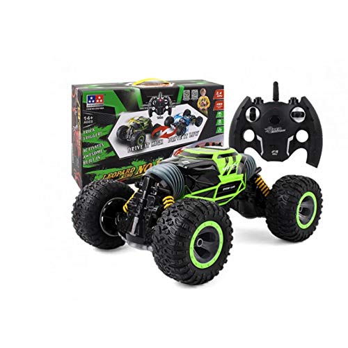 JUGUETECNIC │ Coche Teledirigido RC 4x4 Transformer Rock Climber 1/16 2.4Ghz | Coche Radiocontrol Todoterreno a Bateria con Mando Control Remoto (Verde)