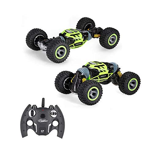 JUGUETECNIC │ Coche Teledirigido RC 4x4 Transformer Rock Climber 1/16 2.4Ghz | Coche Radiocontrol Todoterreno a Bateria con Mando Control Remoto (Verde)