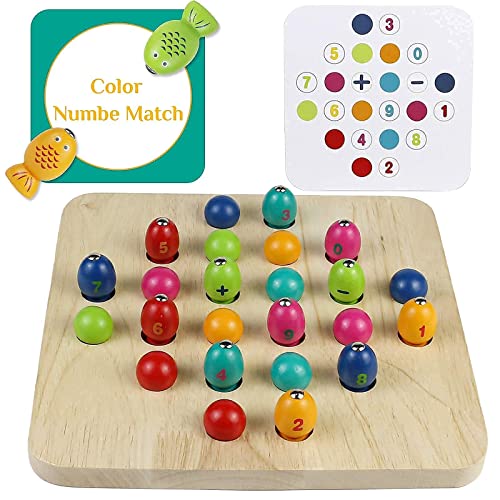 Juguetes Montessori Ajedrez de Memoria de Madera 4 EN 1 Juego de Magnética Pesca Puzzle Infantil Juegos Educativos Regalos para Juguetes niño niña 3 4 5 6 Años