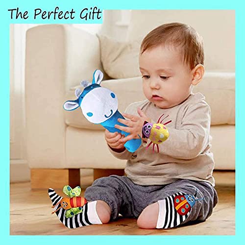 Juguetes Regalos Bebe Bebes Niña para Niños 0-12 Meses, Buscador de Pies y Sonajeros de Muñeca para Bebés Juguetes de Textura de Desarrollo para Bebés y Calcetines de Juguete Regalo para Bebés