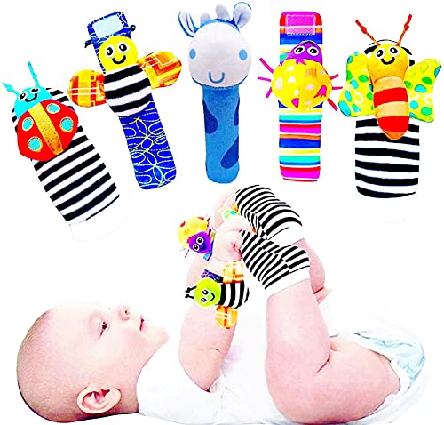 Juguetes Regalos Bebe Bebes Niña para Niños 0-12 Meses, Buscador de Pies y Sonajeros de Muñeca para Bebés Juguetes de Textura de Desarrollo para Bebés y Calcetines de Juguete Regalo para Bebés