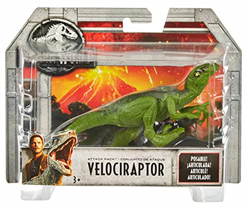 Jurassic World Dinosaurio Velocirraptor de ataque, dinosaurio de juguete (Mattel FPF13)