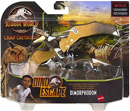 Jurassic World - Estuche salvaje de Dino Escape HBY72, diseño de dinosaurio Dimorfodon, figura articulada de 15 cm