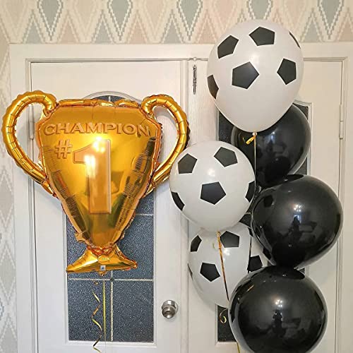 Jxuzh Globo de fútbol, cumpleaños, decoración para fiestas, accesorio de fútbol, decoración de cumpleaños para niños, globos de 8º cumpleaños para niños