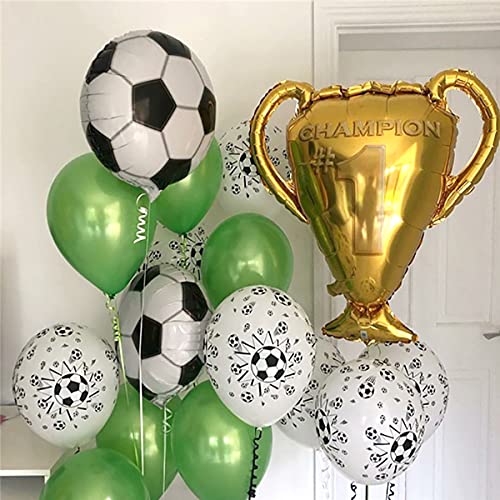 Jxuzh Globo de fútbol, cumpleaños, decoración para fiestas, accesorio de fútbol, decoración de cumpleaños para niños, globos de 8º cumpleaños para niños