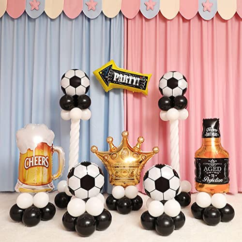 Jxuzh Globo de fútbol para cumpleaños, decoración de fiestas, accesorio de fútbol, decoración de cumpleaños para niños, globos de 4º cumpleaños