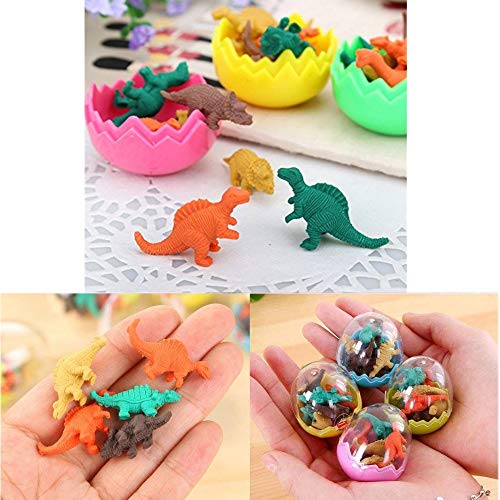 JZK 24 Huevos Dinosaurio con Poca Goma Juguete Dinosaurio Mini borrar Borrador lápiz Juguete para niños Fiesta a los niños Fiesta cumpleaños Rellenos Bolsas Regalo cumpleaños para niños niñas