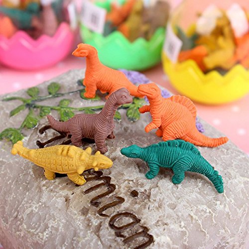 JZK 24 Huevos Dinosaurio con Poca Goma Juguete Dinosaurio Mini borrar Borrador lápiz Juguete para niños Fiesta a los niños Fiesta cumpleaños Rellenos Bolsas Regalo cumpleaños para niños niñas