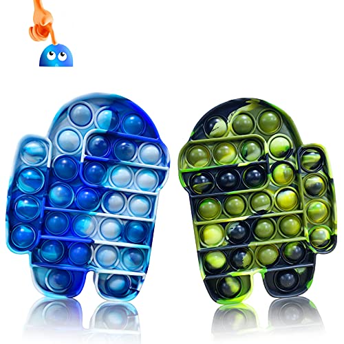 Kadunala - Lote de 2 moldes de silicona para niños y adultos, color azul y verde