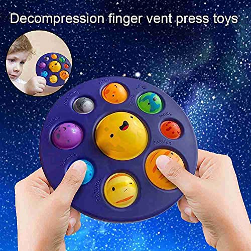 Kaikso-In Dimple Fidget Toys, Planet Series Goma Suave apretando Burbuja Pop Fidget Sensorial Juguetes para niños y Adultos, Alivio del estrés y antiansiedad