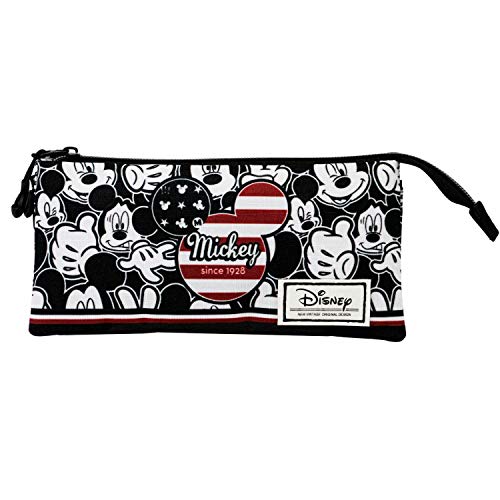 KARACTERMANIA Mickey Mouse U.S.A.-Estuche Portatodo Triple HS, Multicolor