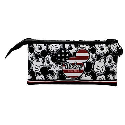 KARACTERMANIA Mickey Mouse U.S.A.-Estuche Portatodo Triple HS, Multicolor