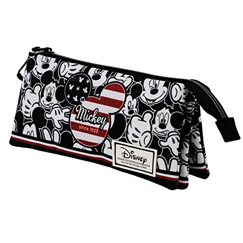 KARACTERMANIA Mickey Mouse U.S.A.-Estuche Portatodo Triple HS, Multicolor