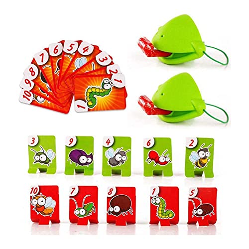 Kasituoer Tongue Game, 2/4pcs Lizard Frog Tongue Catch Bugs Board Games, Funny Desktop Board Games for Kids, Educational Toy Gift for Children Over Four Years Old (3Pcs)