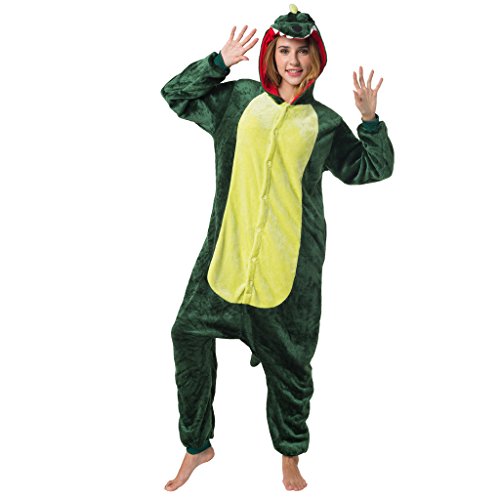 Katara 1744 - Kigurumi Pijamas Disfraz de Animal - Traje de Noche con Capucha - Adultos Unisexo - Cocodrilo, S