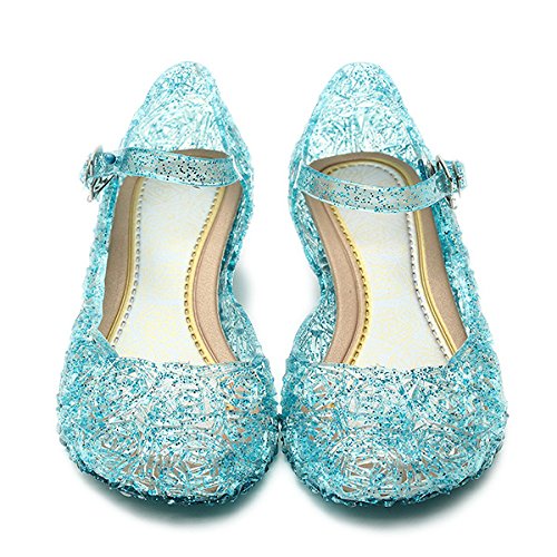 Katara- Zapatos con Cuña Disfraz Princesa Elsa Frozen Niña, Color azul, EU 32 (Tamaño del fabricante: 34) (ES10)