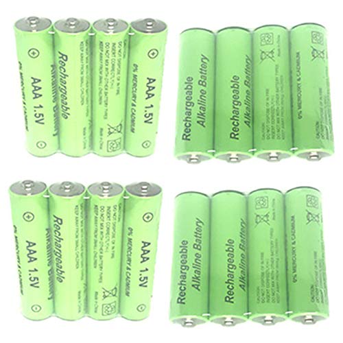 Katigan 8 Piezas 1.5V AA 3000Mah BateríA Alcalina Recargable + 8 Piezas 1.5V AAA 2100Mah BateríA Alcalina para Juguete De Luz Led Mp3