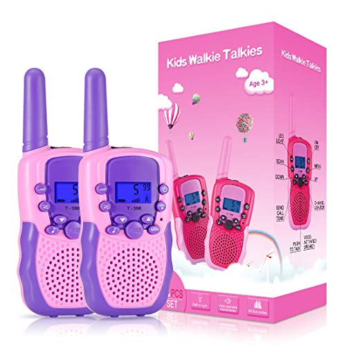 Kearui Juguetes para Niños de 3 4 5 6 7 8 Años,Walkie Talkie para Niños 8 Canales LCD Pantalla VOX Larga Distancia 3KM, Juguete Regalos para Niños o Niñas de 3 a12 Años