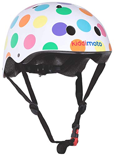 KIDDIMOTO Casco Bicicleta Completamente Ajustabl - Bici Casco para Infantil y Niños para Patinete, Ciclismo, Scooter, Bicicleta de Equilibrio y Monopatin - Puntos de Pastel - M (53-58cm)