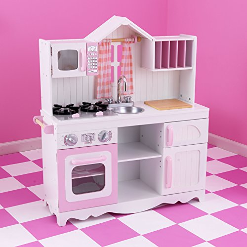 KidKraft- Cocina de juguete de madera moderna para niños , Color Multicolor (53222)